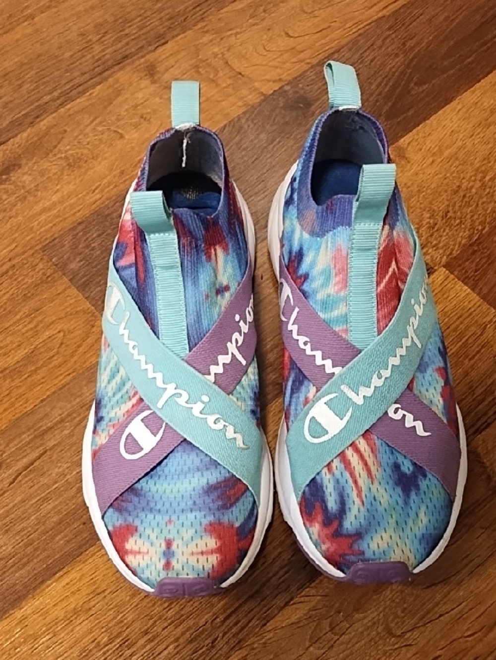Woman's Champion Slip-On Sneakers Rainbow Tie-Dye Size 8.5 Good Used Condition